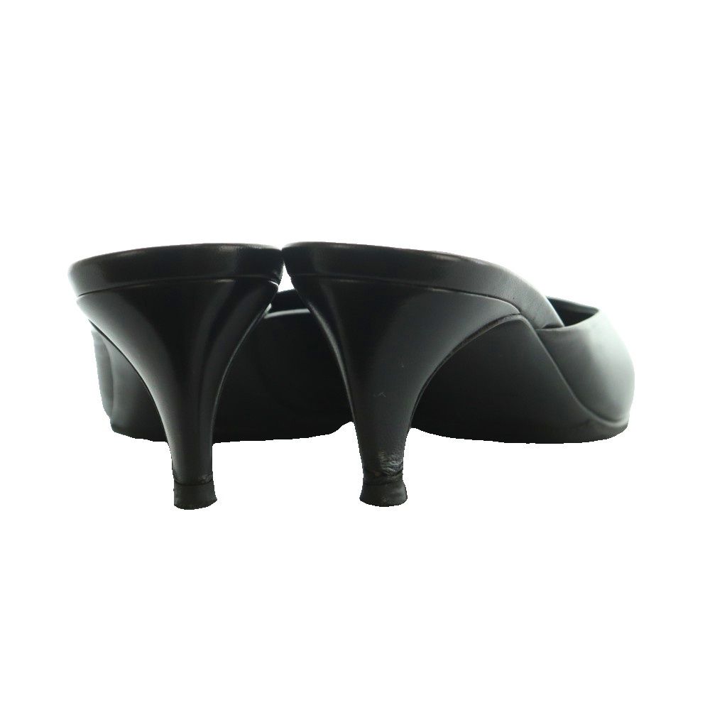 プラダ PRADA ミュール ポインテッドトゥ レザー 38.5 25.5cm 黒