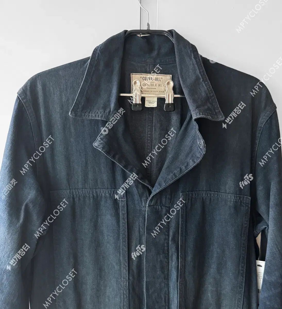 L/new RRL(ダブルアールエル) ディストレスドデニム カバーオール