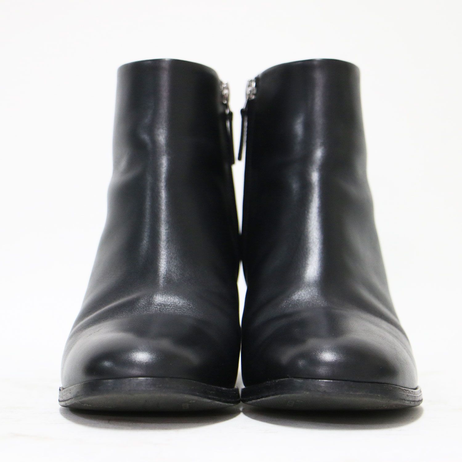CHANELシャネル☆レザーショートブーツ！37サイズ！23.5cm24cm美品 CHANEL シャネル ショートブーツ カーフ パテントレザー ブラック #37