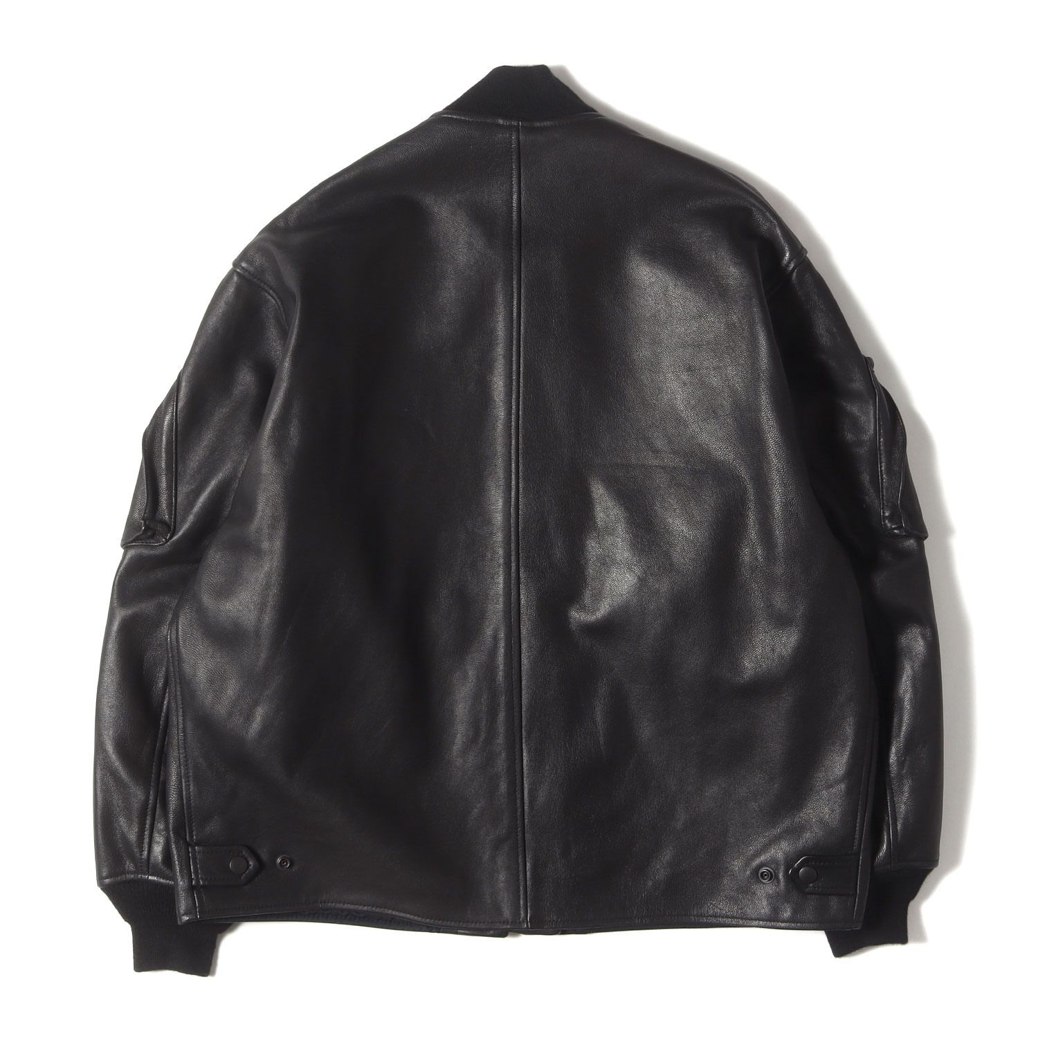 美品✨ BEAMS ブラック レザーボンバージャケット 美品】BEAMS ビームス ジャケット ブラック 黒 サイズ:L | 24AW ゴート