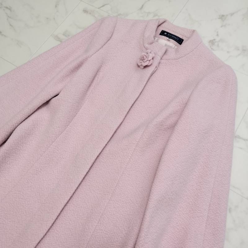 M'S GRACY エムズグレイシー アンゴラウール ロングコート ピンク 38 M