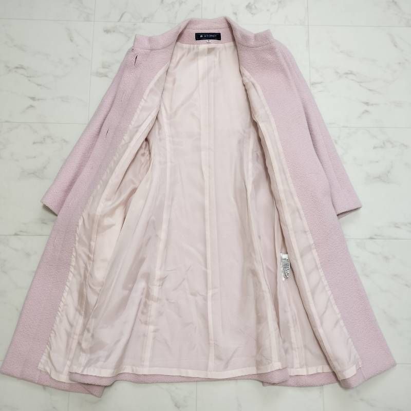 M'S GRACY エムズグレイシー アンゴラウール ロングコート ピンク 38 M