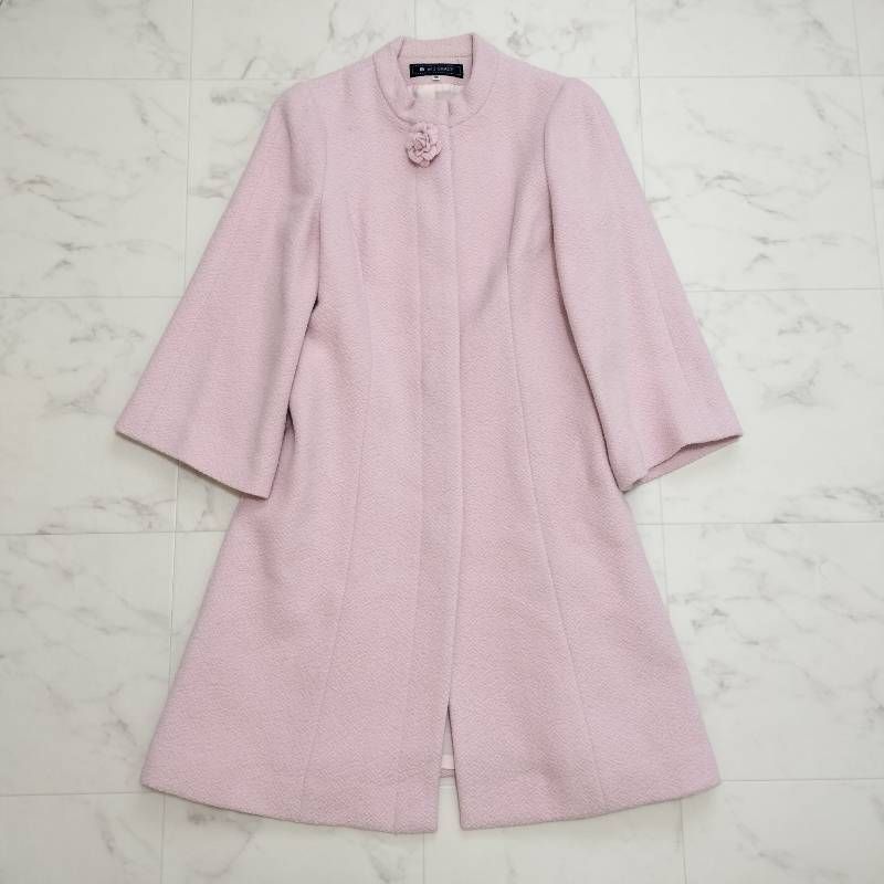 M'S GRACY エムズグレイシー アンゴラウール ロングコート ピンク 38 M