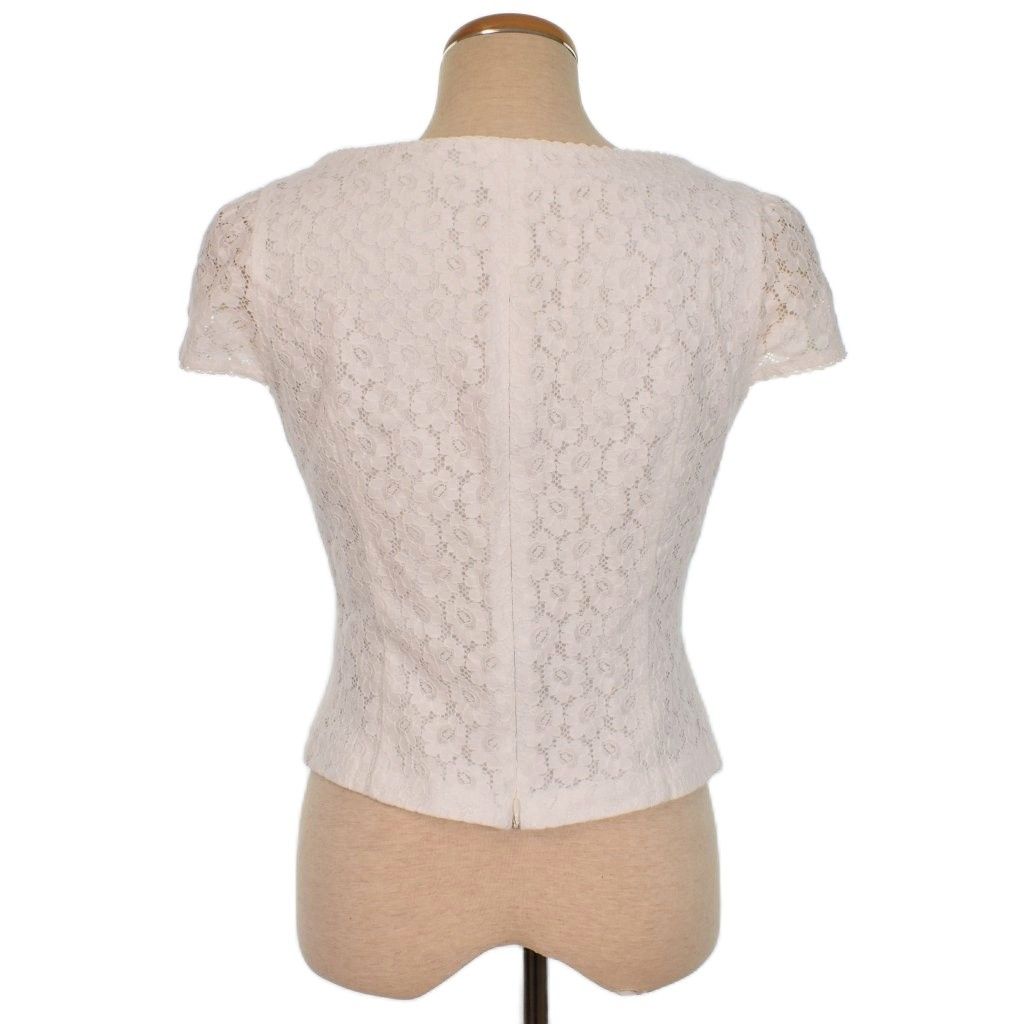 エムズグレイシー M'S GRACY レース ブラウス カットソー 半袖 40 白