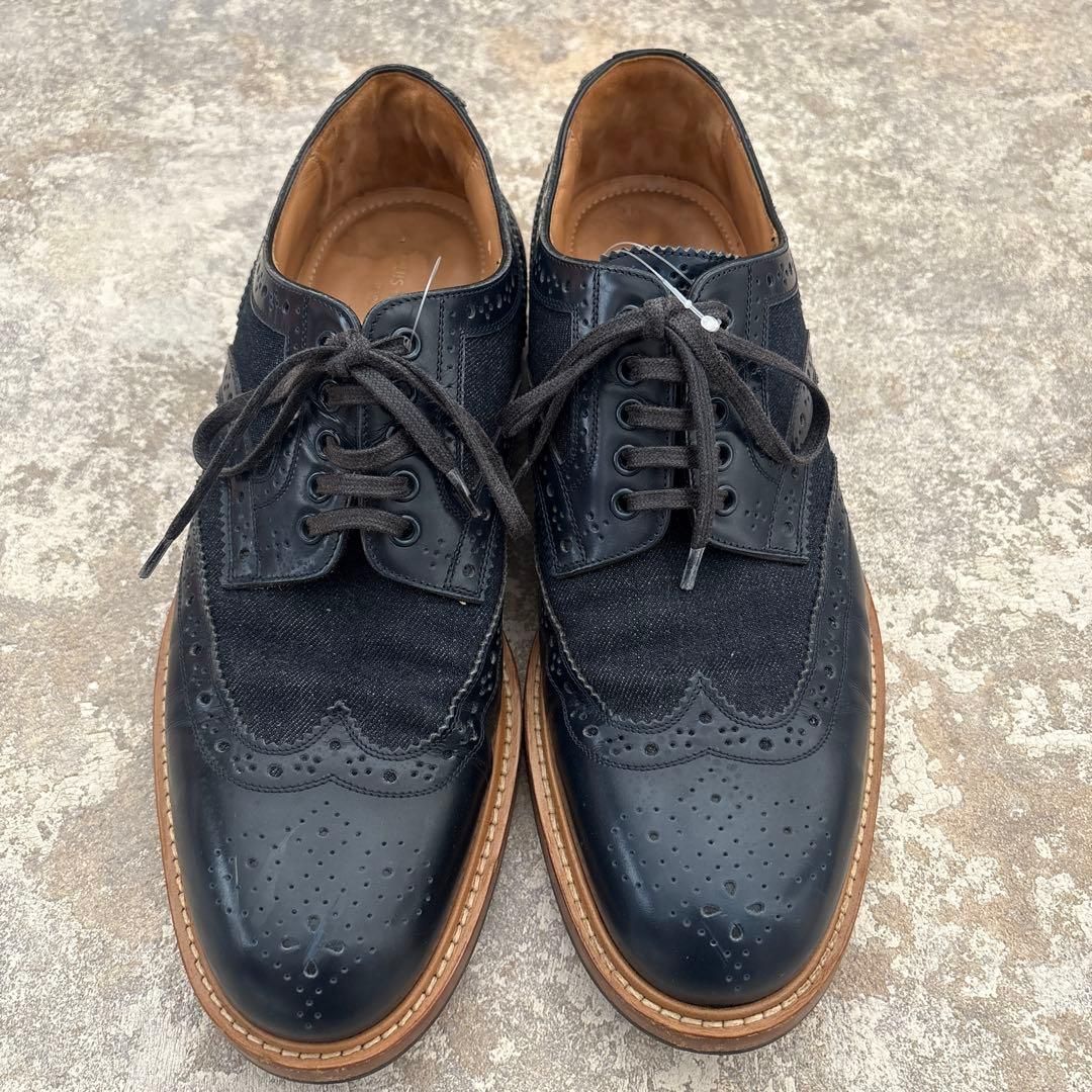 LOUIS VUITTON デニム　ウイングチップ レザーシューズ 革靴 LOUIS VUITTON デニム ウイングチップ レザーシューズ 革靴 - メルカリ