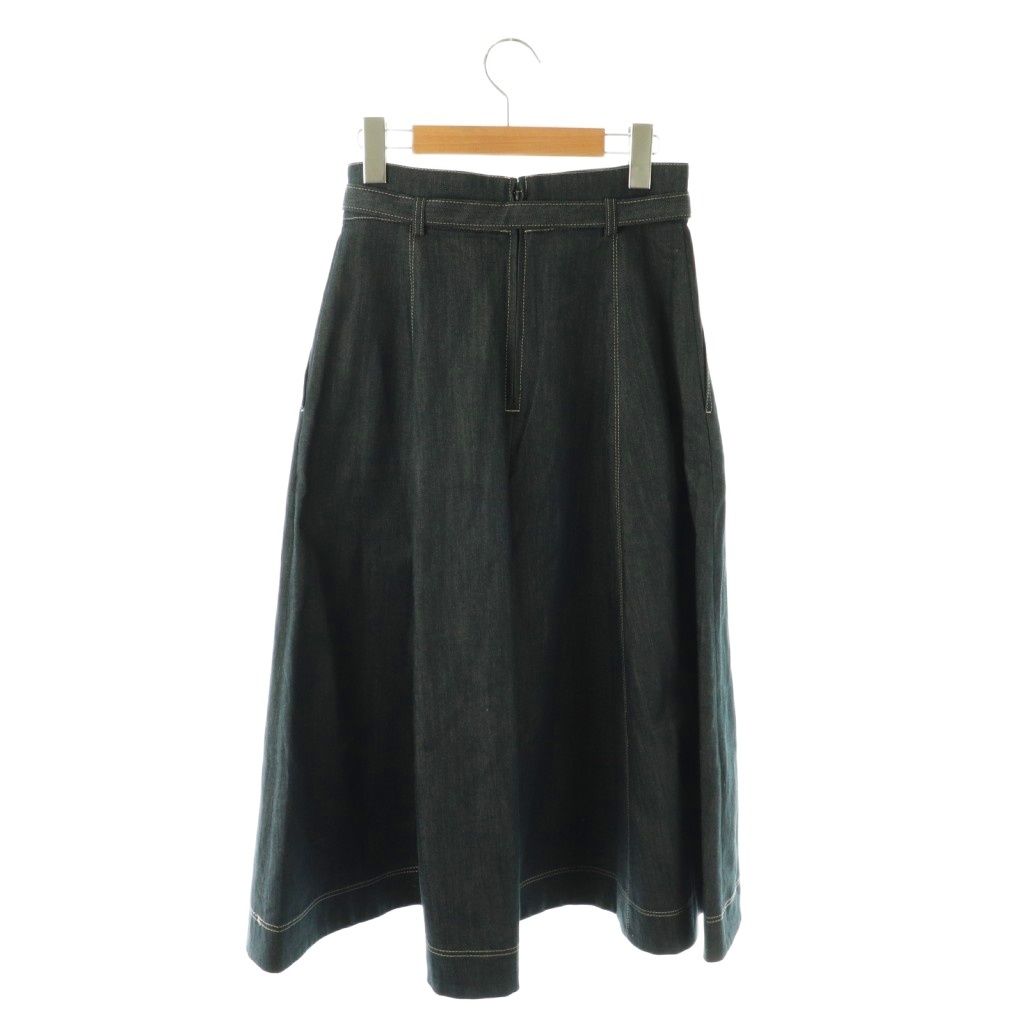 アナイ ANAYI 24SS デニムライクコサージュ付きスカート フレア ロング