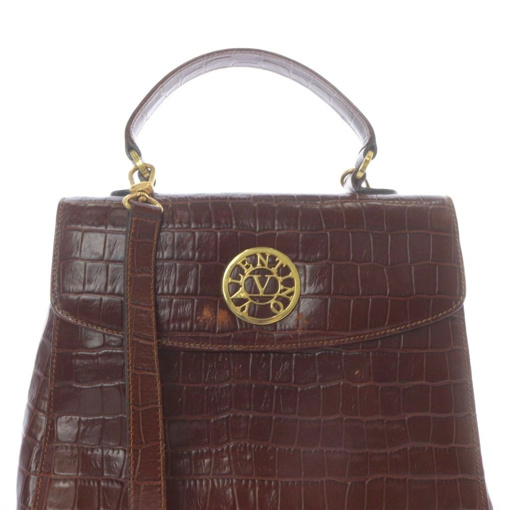 【良品】VALENTINO GARAVANI ビジネスバッグ クロコ型押し ヴァレンティノ ガラヴァーニ VALENTINO GARAVANI クロコ型押し