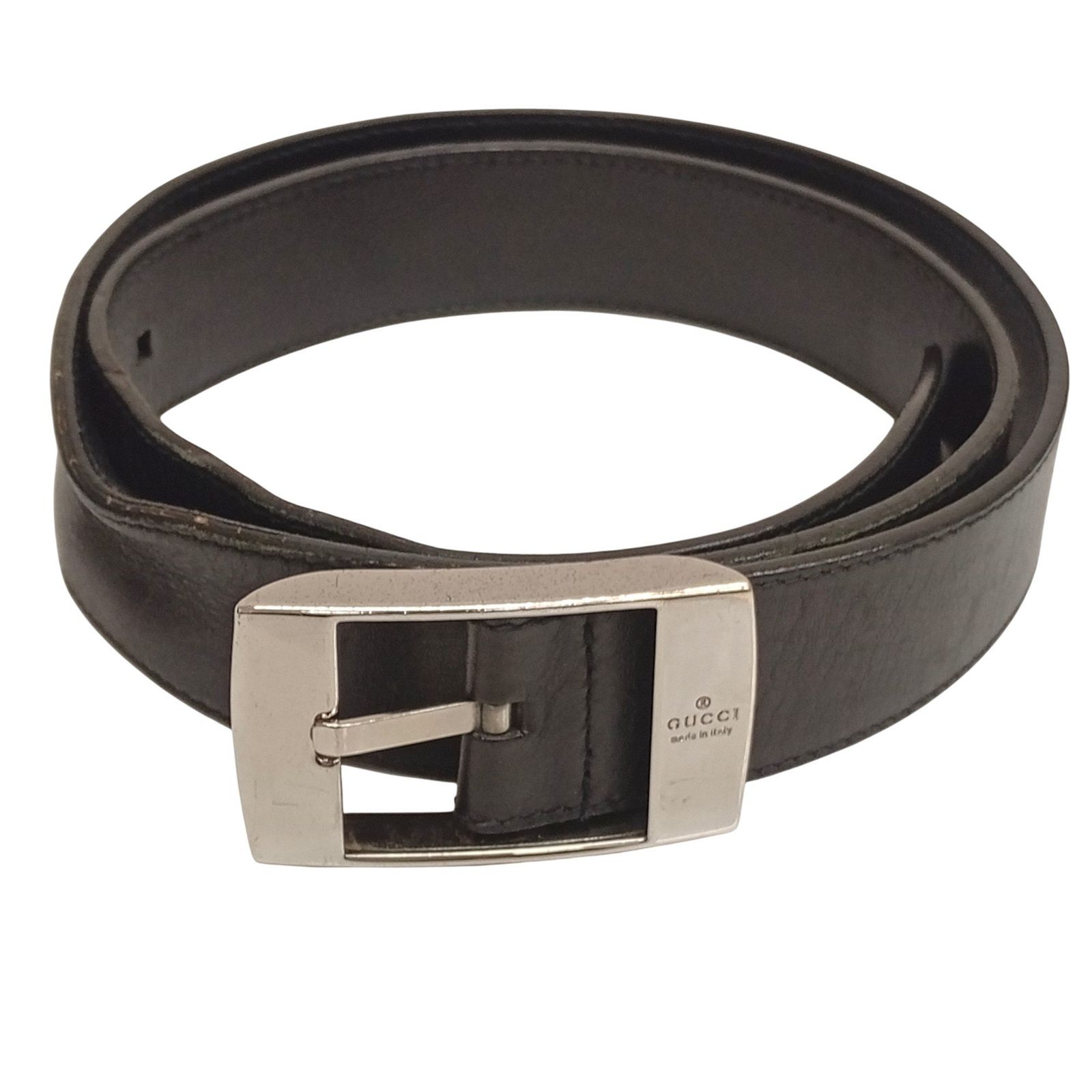 GUCCI グッチ ベルト レザー ブラック シルバー金具 036・2194・1433