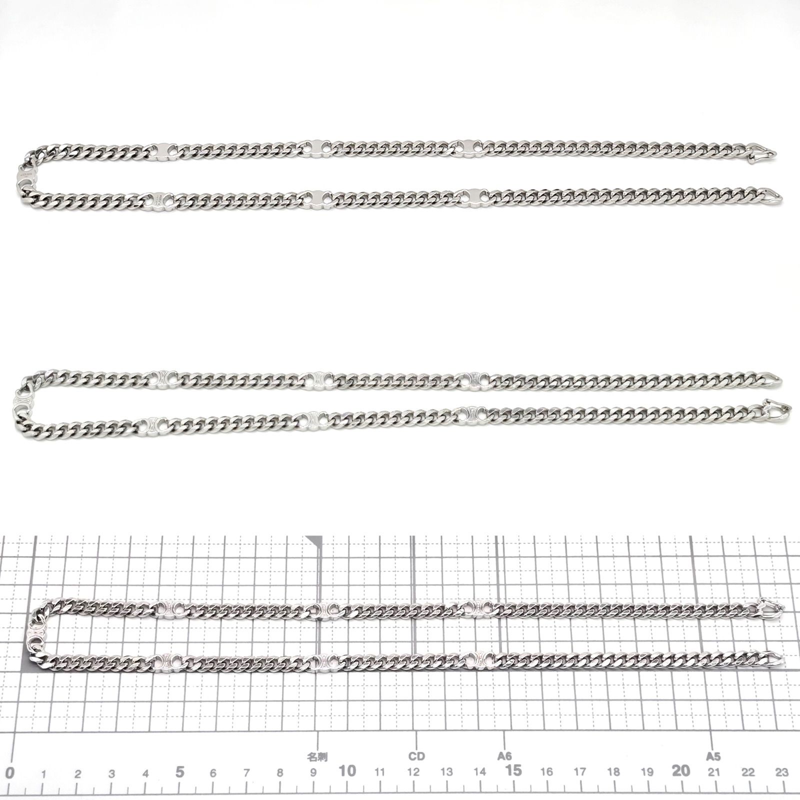 CELINE セリーヌ トリオンフ スモール グルメット ネックレス ロジウム