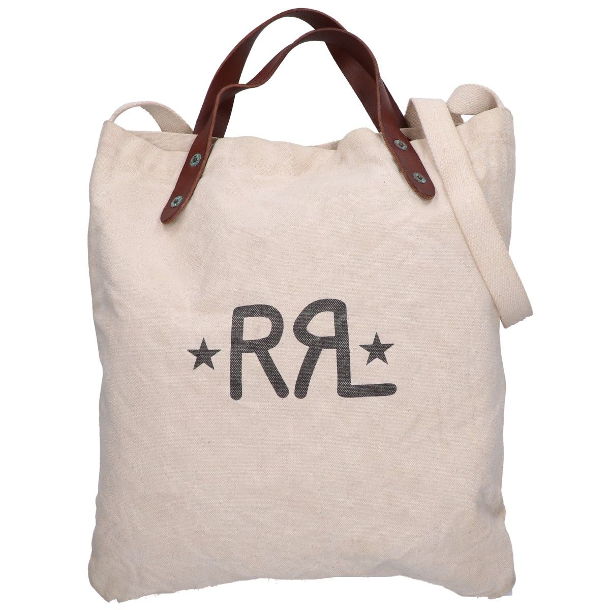 RRL ダブルアールエル ロゴ入り キャンバス レザーハンドル 2WAY
