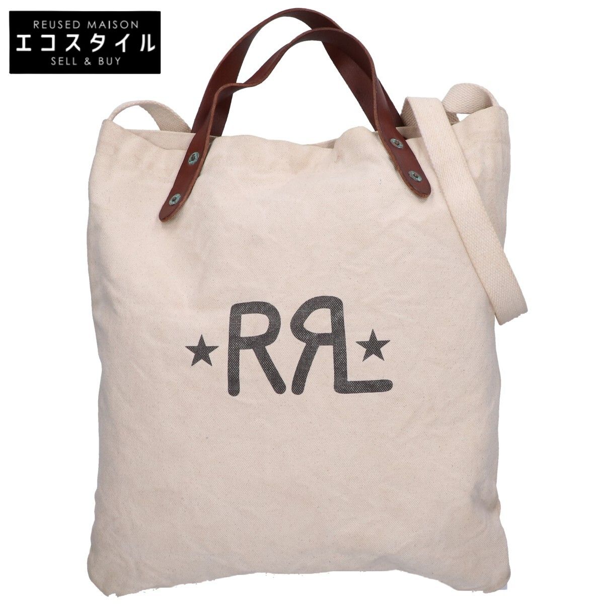 RRL ダブルアールエル ロゴ入り キャンバス レザーハンドル 2WAY