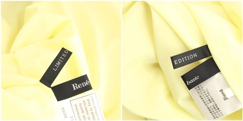 ルネ Rene ベーシック basic ノースリーブワンピース 34 イエロー