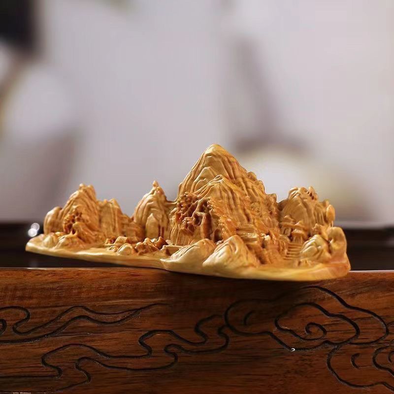 中国　唐木黄楊木彫刻　如意　筆置　C 7364E 中国 唐木黄楊木彫刻 如意 筆置 C 7364E 中国 唐木黄楊木彫刻 如意