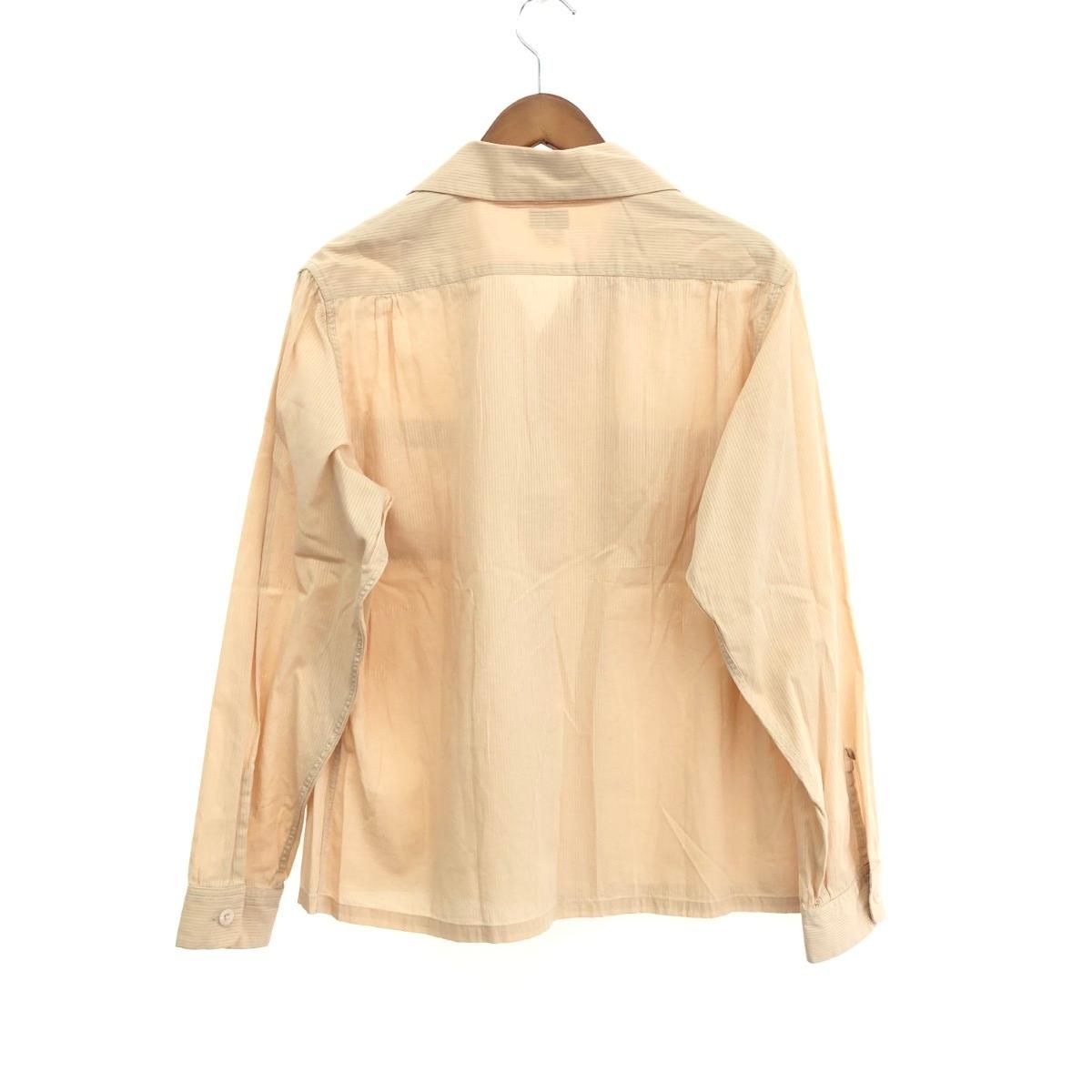 ATLAST アットラスト ウールシャツ 15 1/2 ベージュ ATLAST&CO アットラスト 長袖オープンカラーシャツ サイズ:15.5