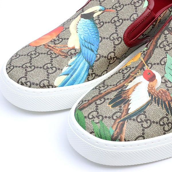 広尾店】未使用品 グッチ GUCCI スリッポン メンズ バードプリント GG