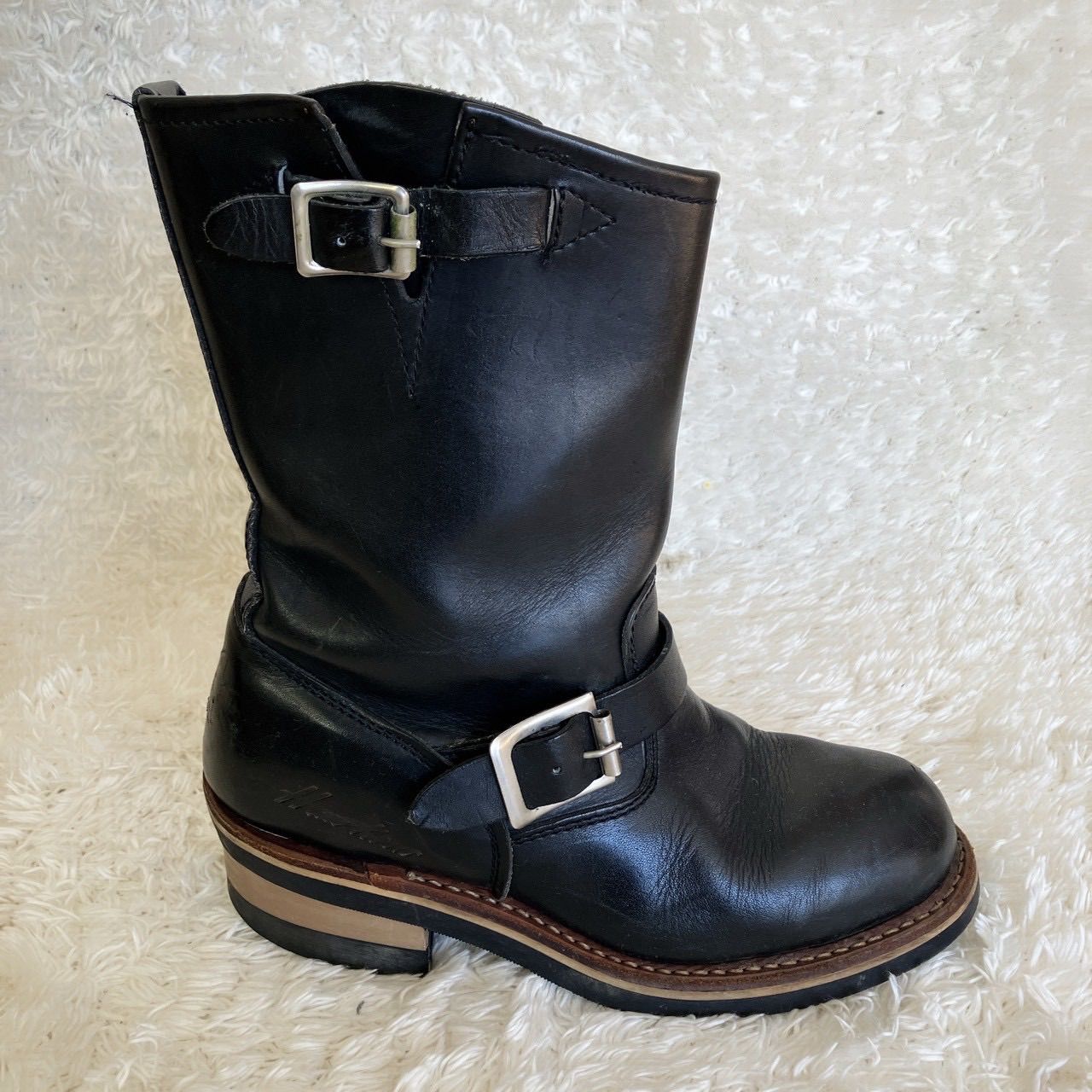 Hawkins ホーキンス スチールトゥ レザー エンジニアブーツ ブラック