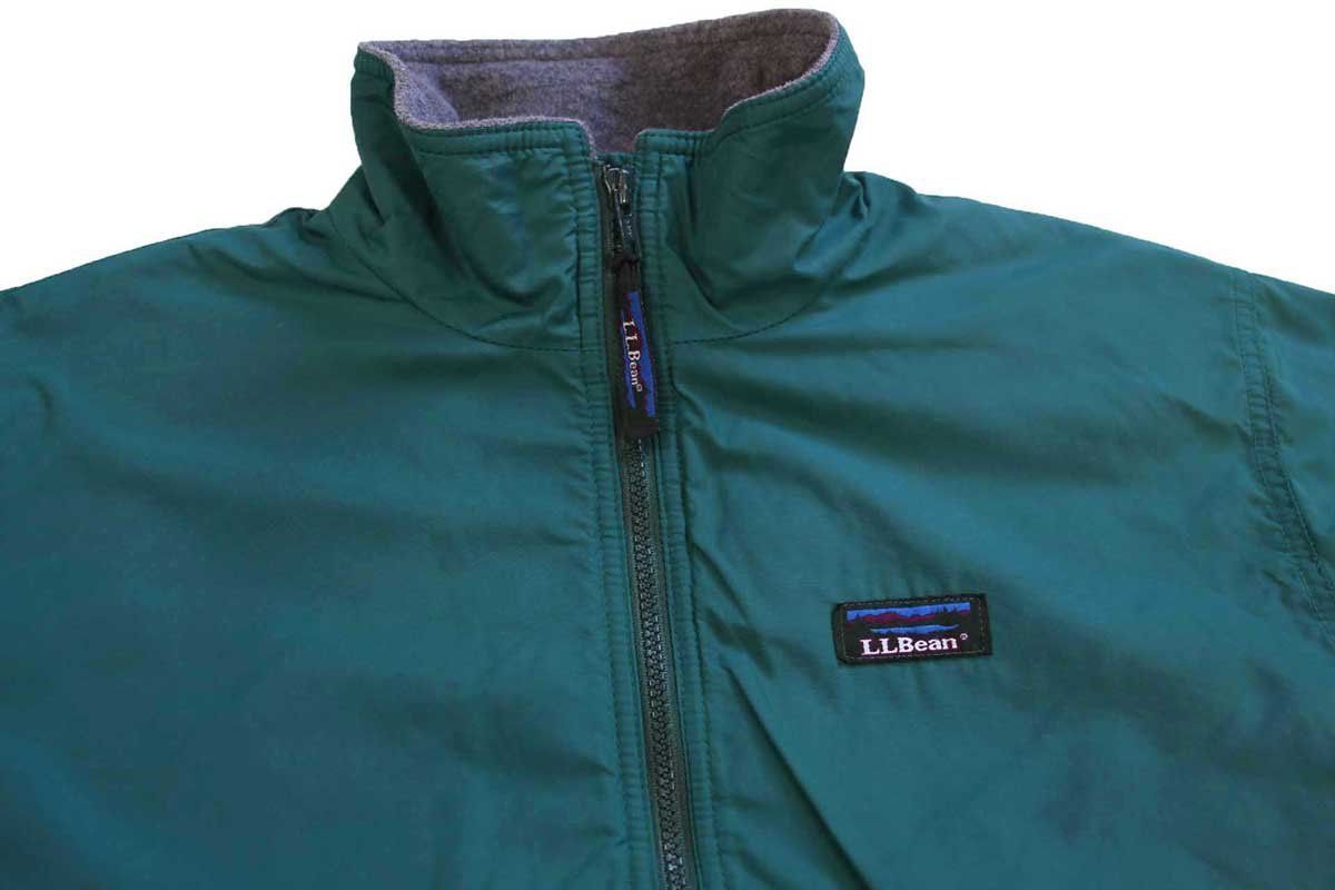 90s L.L.Bean ウォームアップ フリースライナー ナイロンジャケット 緑