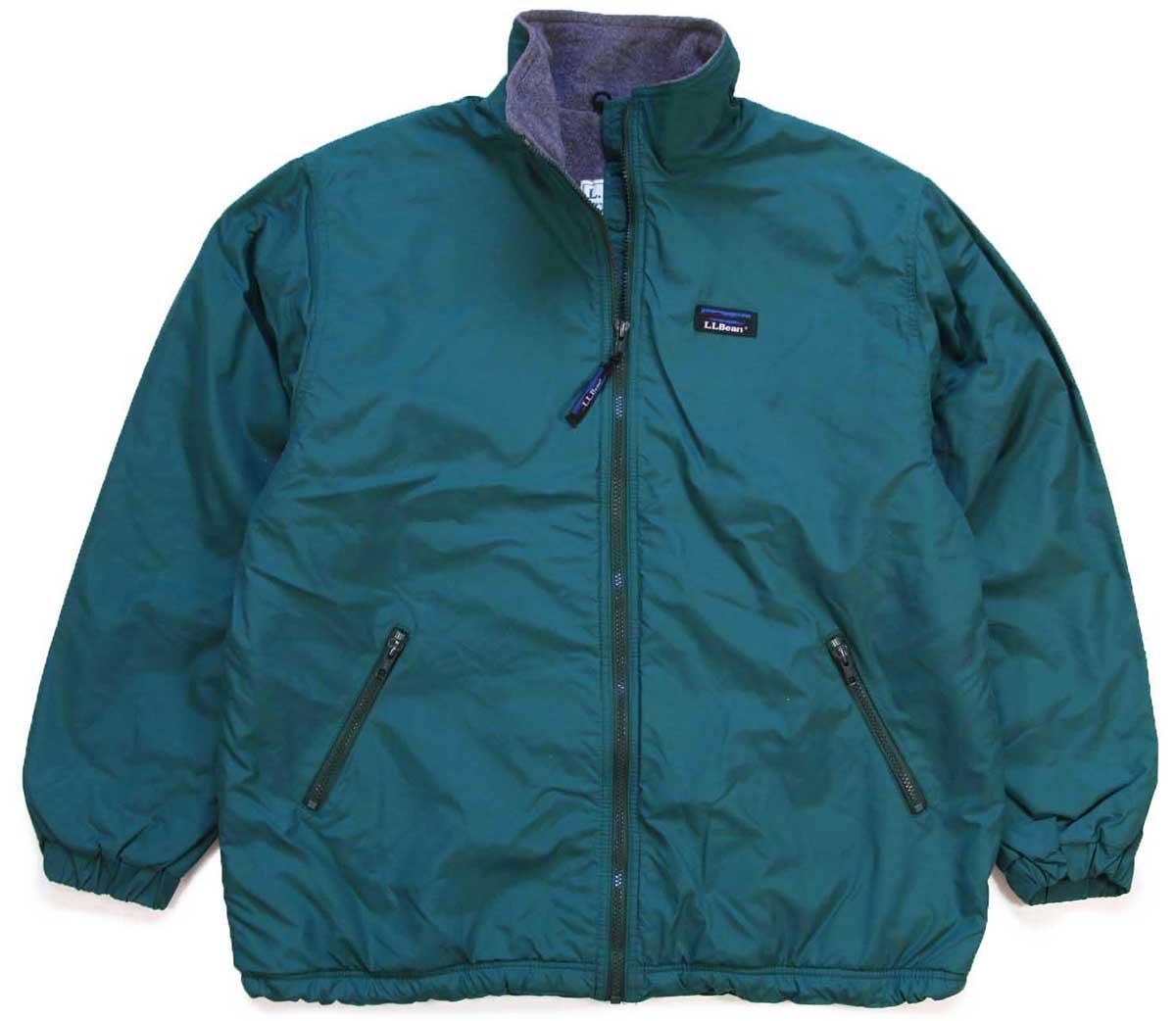 90s L.L.Bean ウォームアップ フリースライナー ナイロンジャケット 緑