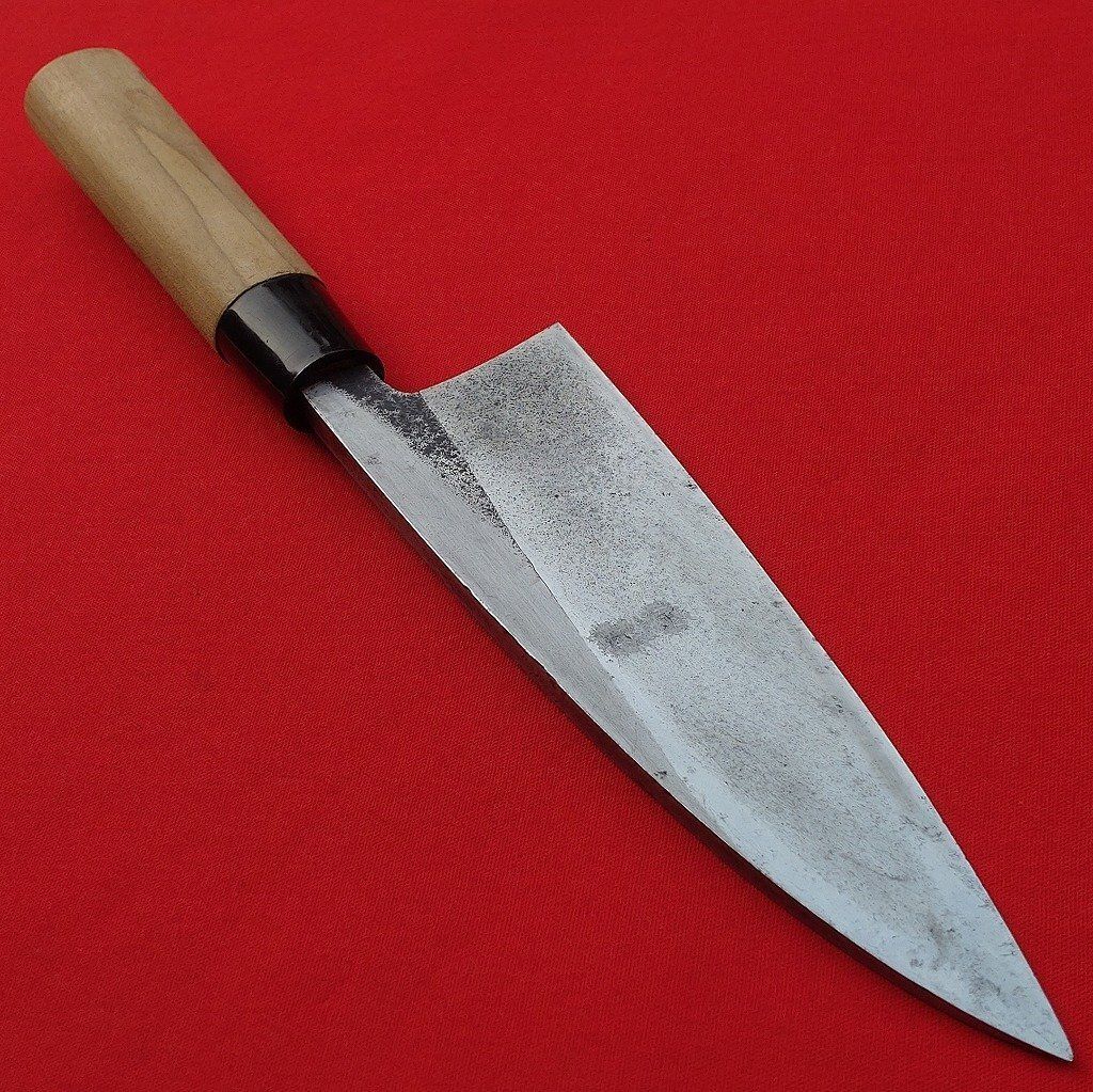 出刃包丁 大型 刃長約200㎜ 峰厚最大約11㎜ 重量約430g 片刃 大型出刃 調理器具 庖丁 刃物 日本製 【3216】