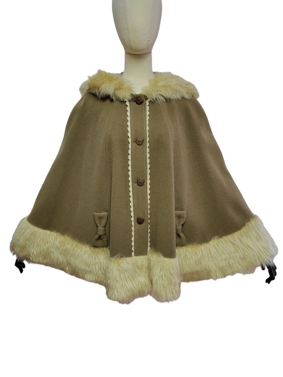 メタモルフォーゼタンドゥフィーユ くま耳ポンチョ ケープ 送料込み☆【metamorphose temps de fille】くまみみマント