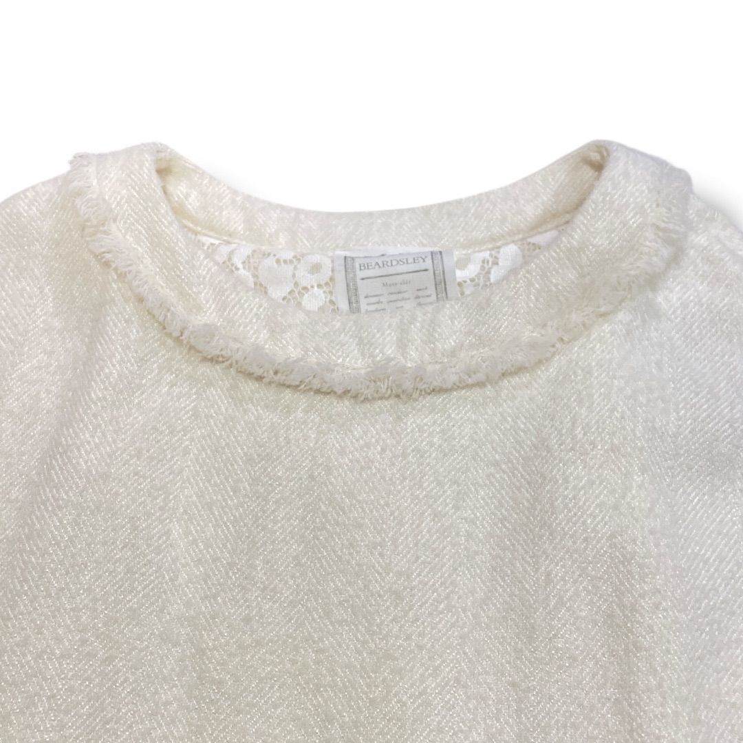 新品 未使用 タグ付き BEARDSLEY ビアズリー 後ろレースツイードプル