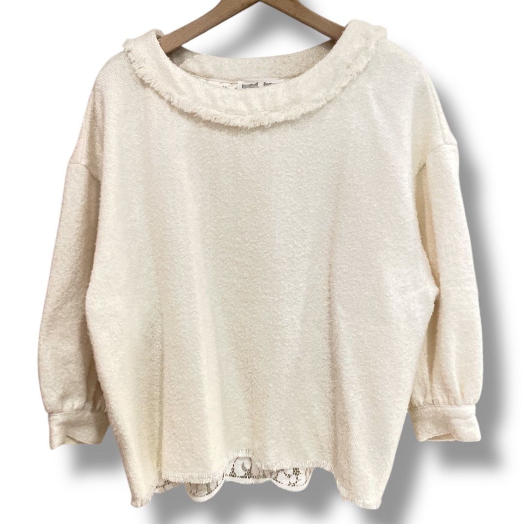 新品 未使用 タグ付き BEARDSLEY ビアズリー 後ろレースツイードプル