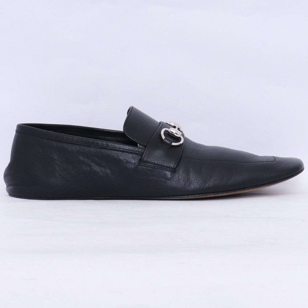 27cm相当 ホースビットローファー　7H demna gucci 美品 グッチ レザー ・ブラック ローファー 1953〕メンズ ホースビット 靴