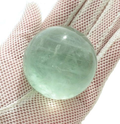 フローライト 丸玉 虹入り 54mm (252g) ミントグリーン 蛍石