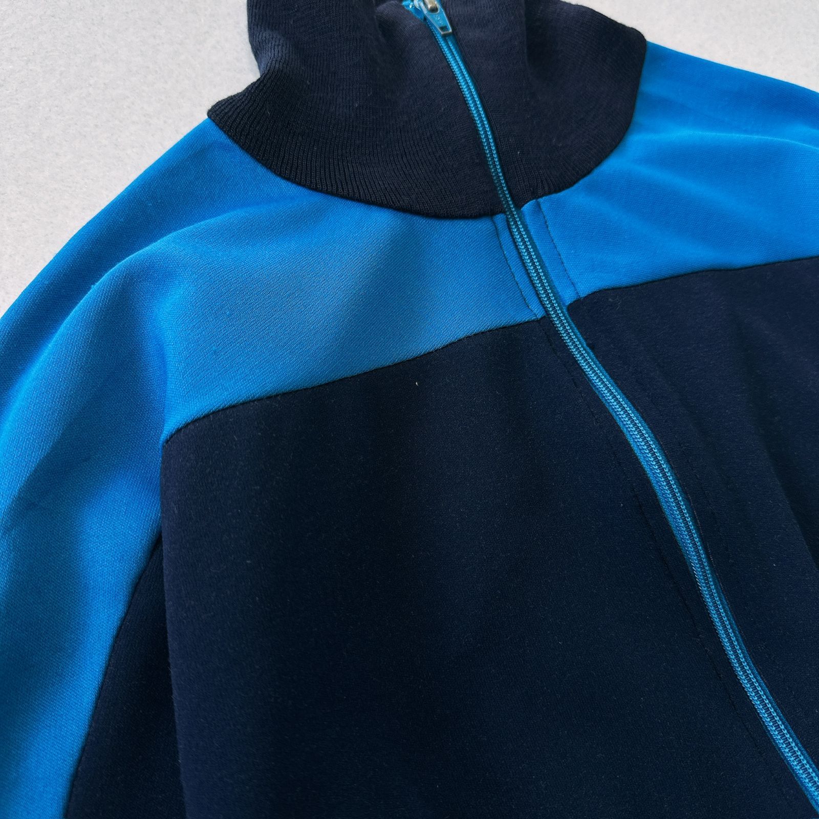 希少】80s-90s PUMA トラックジャケット L相当 紺×水色 切替 激レア