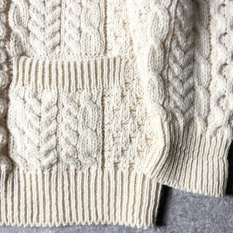 アイルランド製 Carraig Donn ウール フィッシャーマン ニット 