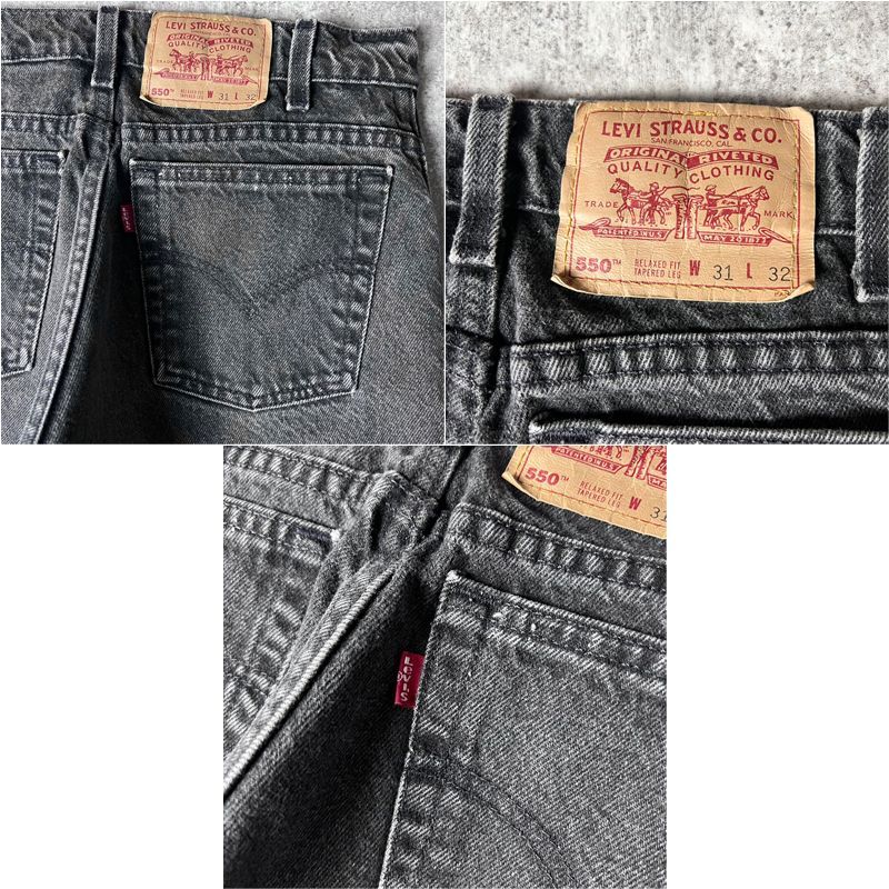 90s USA製 Levis 550 0260 ブラック デニム パンツ 31 32 / 90年代 