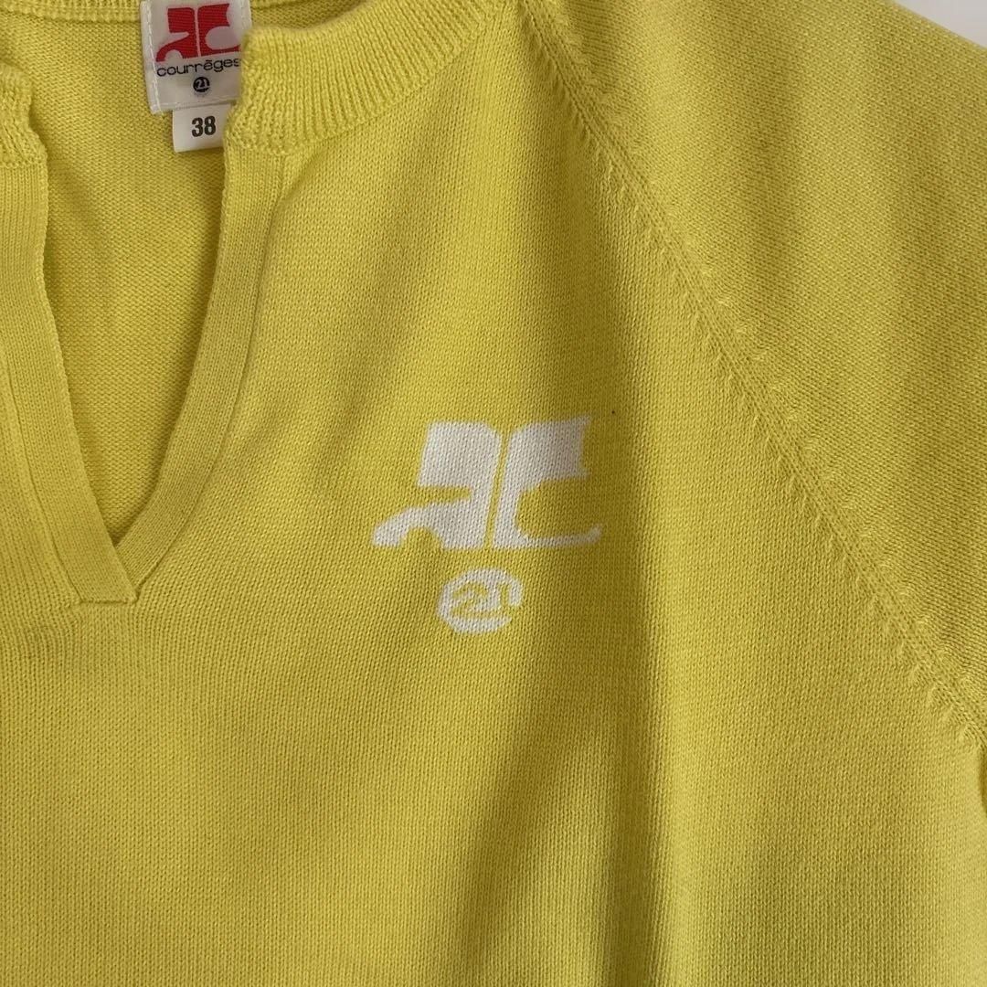 【希少】 Courreges ニット 半袖 キャメル ロゴ y2k courreges レディース ニット 半袖 Y2K - メルカリ