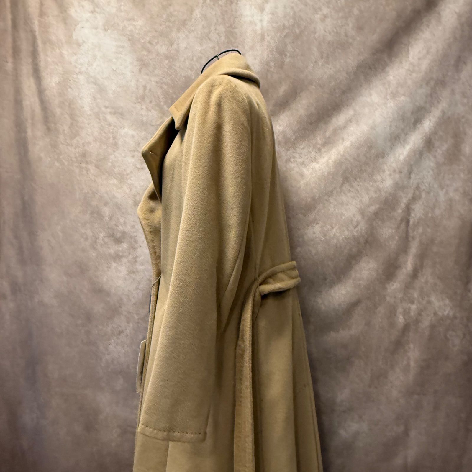 美品 マックスマーラ 銀タグ ウール ロング丈 チェスターコートキャメル 40 Max Mara マックスマーラ 銀タグ ウール×アンゴラ50% ロングコート
