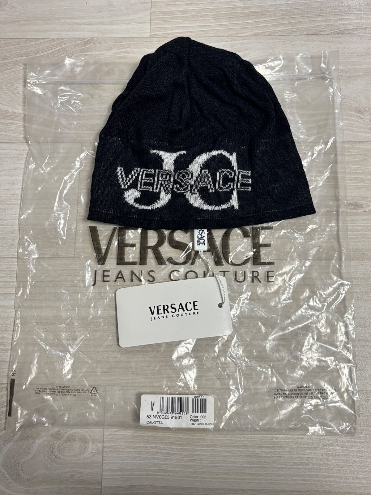 新品未使用 ヴェルサーチ VERSACE JEANS COUTURE ニット帽 帽子 タグ