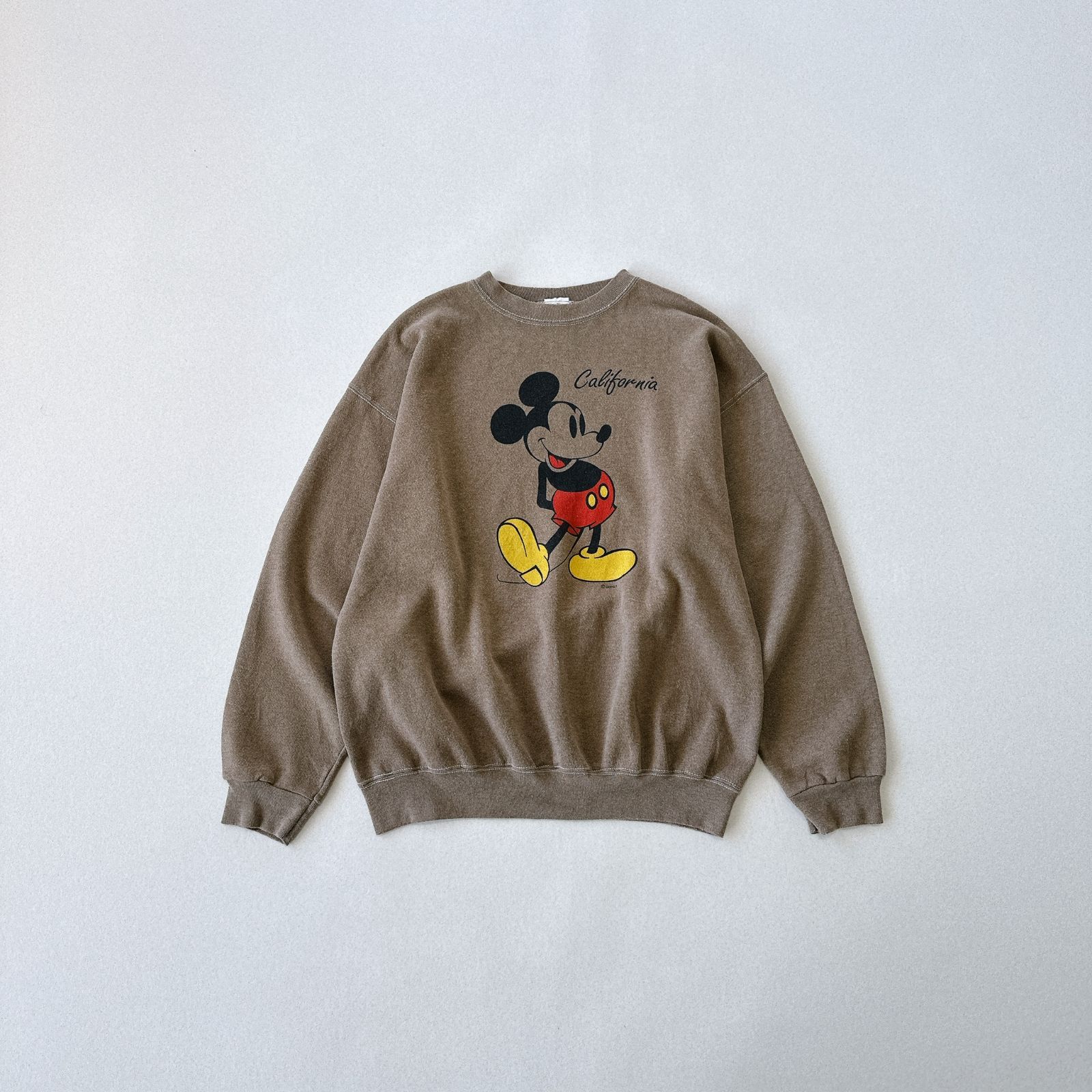 USA製】90s ミッキー スウェット ベルバシーン XL ブラウン 茶色