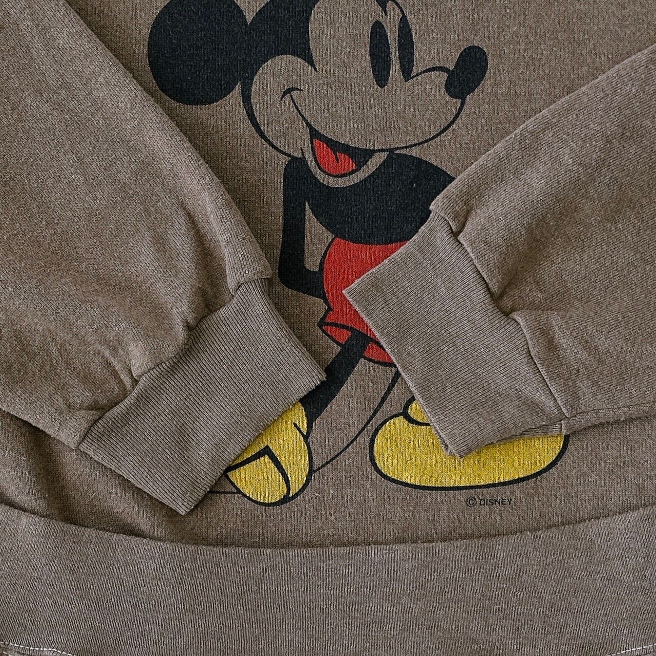 USA製】90s ミッキー スウェット ベルバシーン XL ブラウン 茶色 