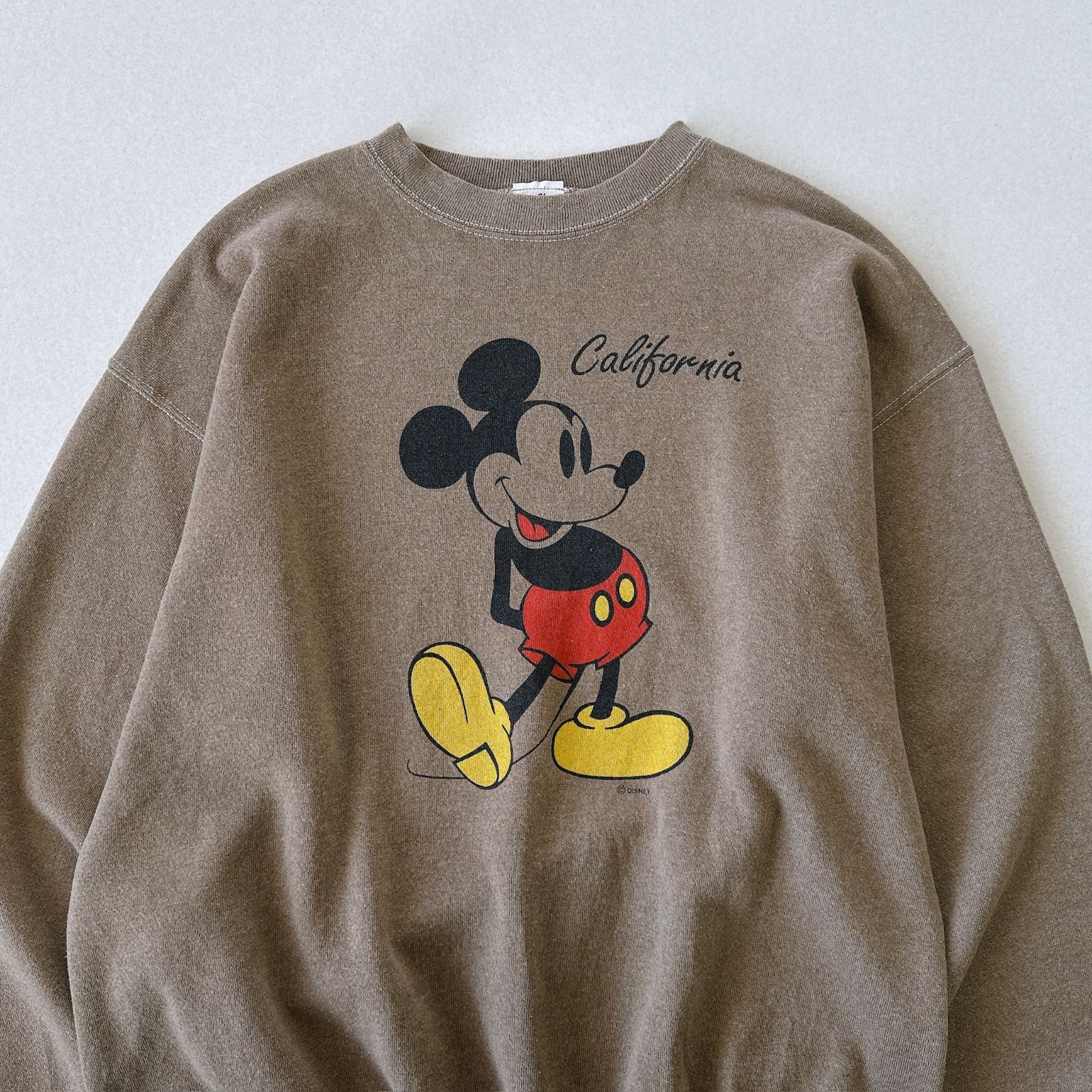 USA製】90s ミッキー スウェット ベルバシーン XL ブラウン 茶色
