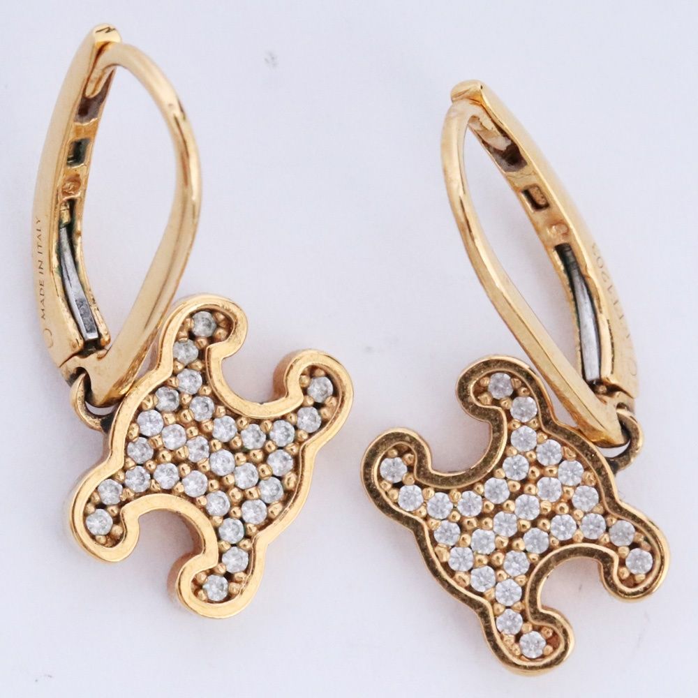 CELINE トリオンフ ラインストーン ピアス ゴールド - メルカリ