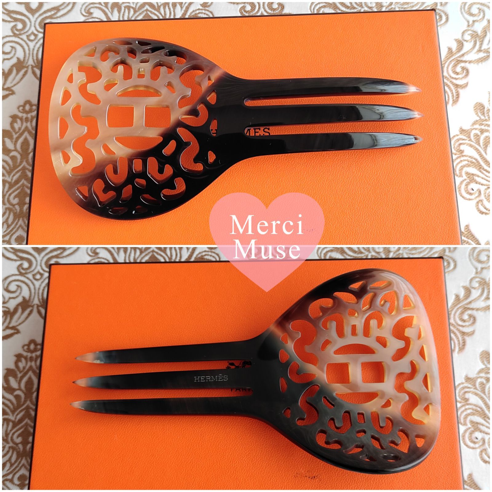 ❤お得なお品❤ロカイユバッファローホーン髪飾り ブラウン ヘアアクセ