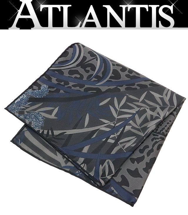 広尾店】極美品 カルティエ Cartier スカーフ レオパード ブラック系