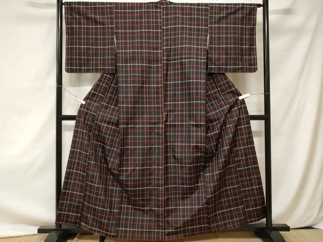 平和屋着物●上質な紬　格子柄　正絹　逸品　CABB4829vp 平和屋着物□本場縞大島紬 格子柄 正絹 逸品 CAAZ5629ev - メルカリ