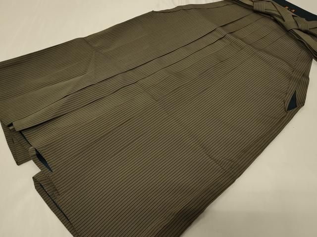 平和屋着物●男性　行灯袴　宝凰平　縞　寿峯作　反端付き　正絹　逸品　AABE6792ck 平和屋着物○男性 行灯袴 宝凰平 縞 寿峯作 反端