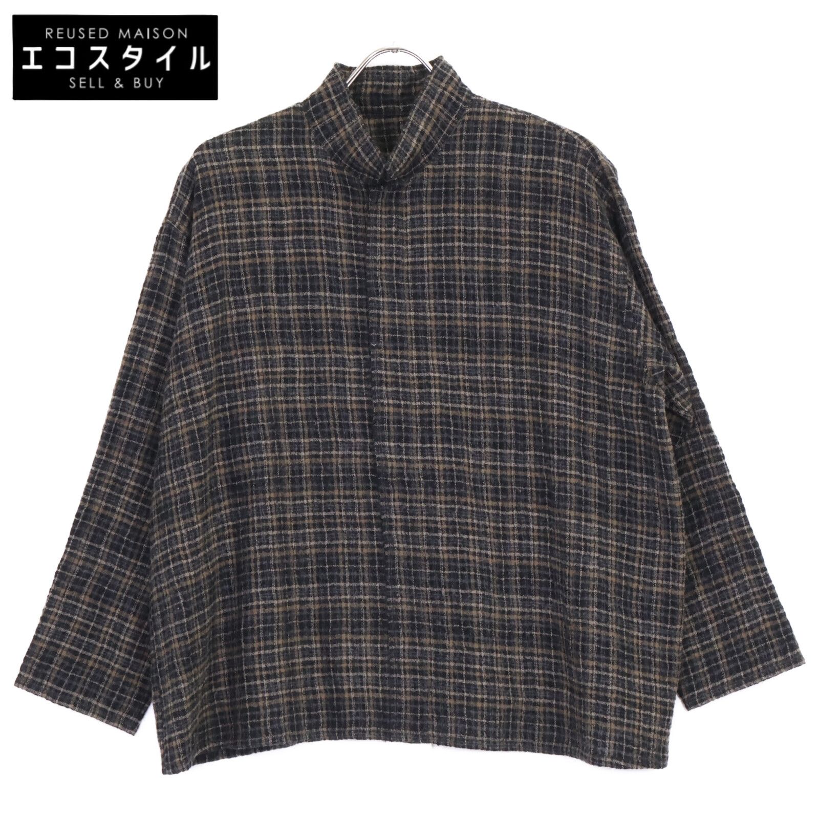 ヨーガンレール JURGEN LEHL ヨーガンレール ﾌﾞﾗｯｸ ﾁｪｯｸ柄 ｳｰﾙ ｼｬﾂ - メルカリ