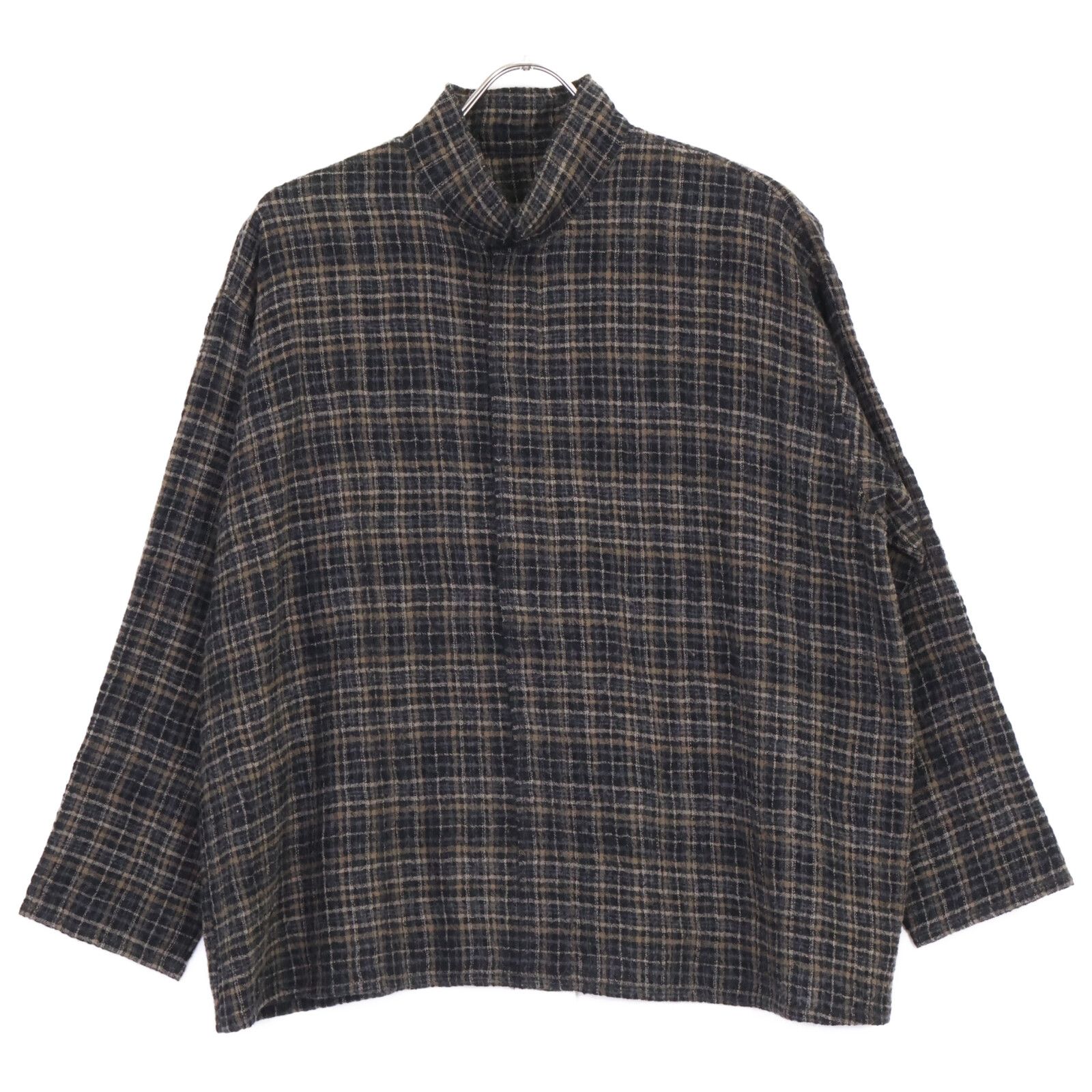 JURGEN LEHL ヨーガンレール ﾌﾞﾗｯｸ ﾁｪｯｸ柄 ｳｰﾙ ｼｬﾂ - メルカリ