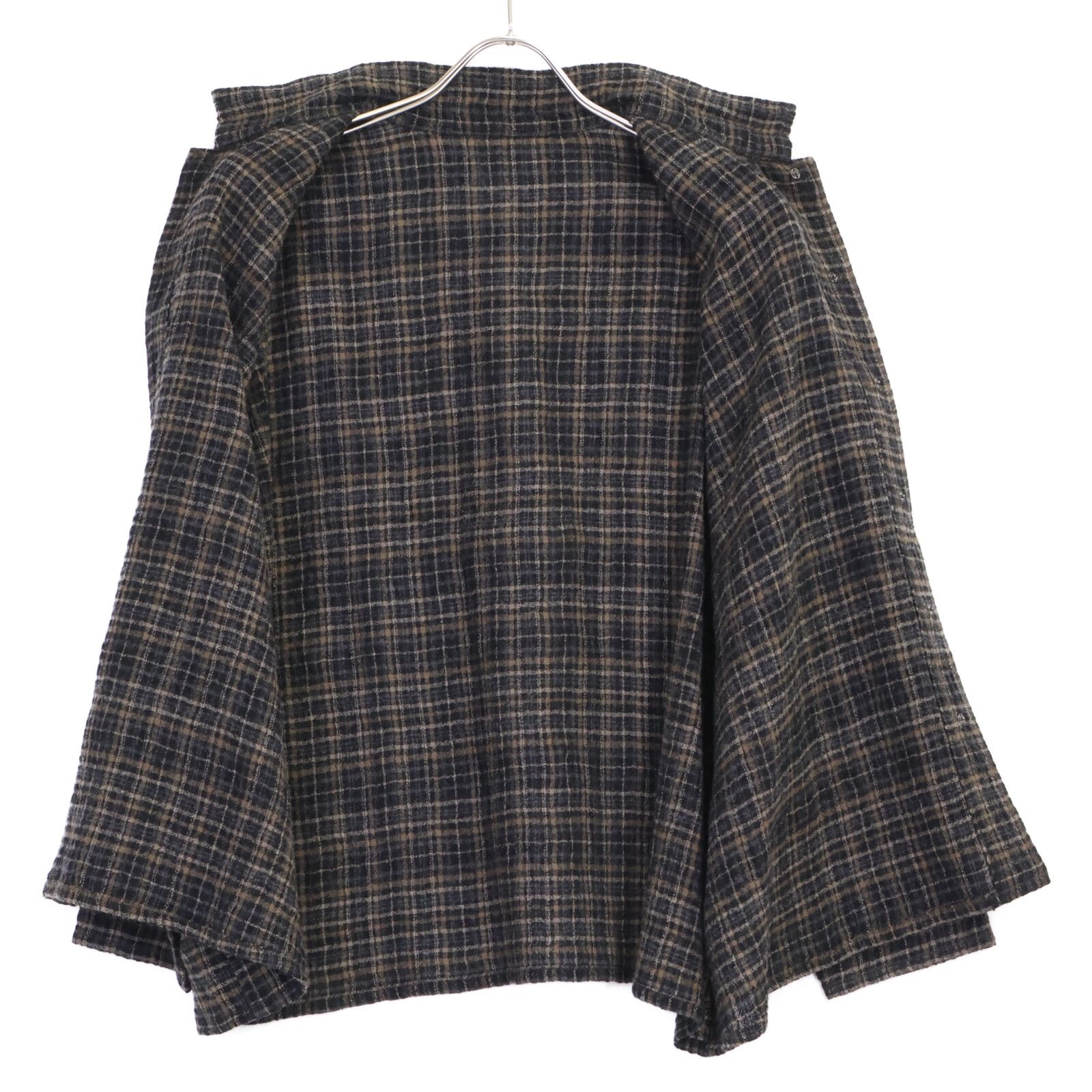 JURGEN LEHL ヨーガンレール ﾌﾞﾗｯｸ ﾁｪｯｸ柄 ｳｰﾙ ｼｬﾂ - メルカリ