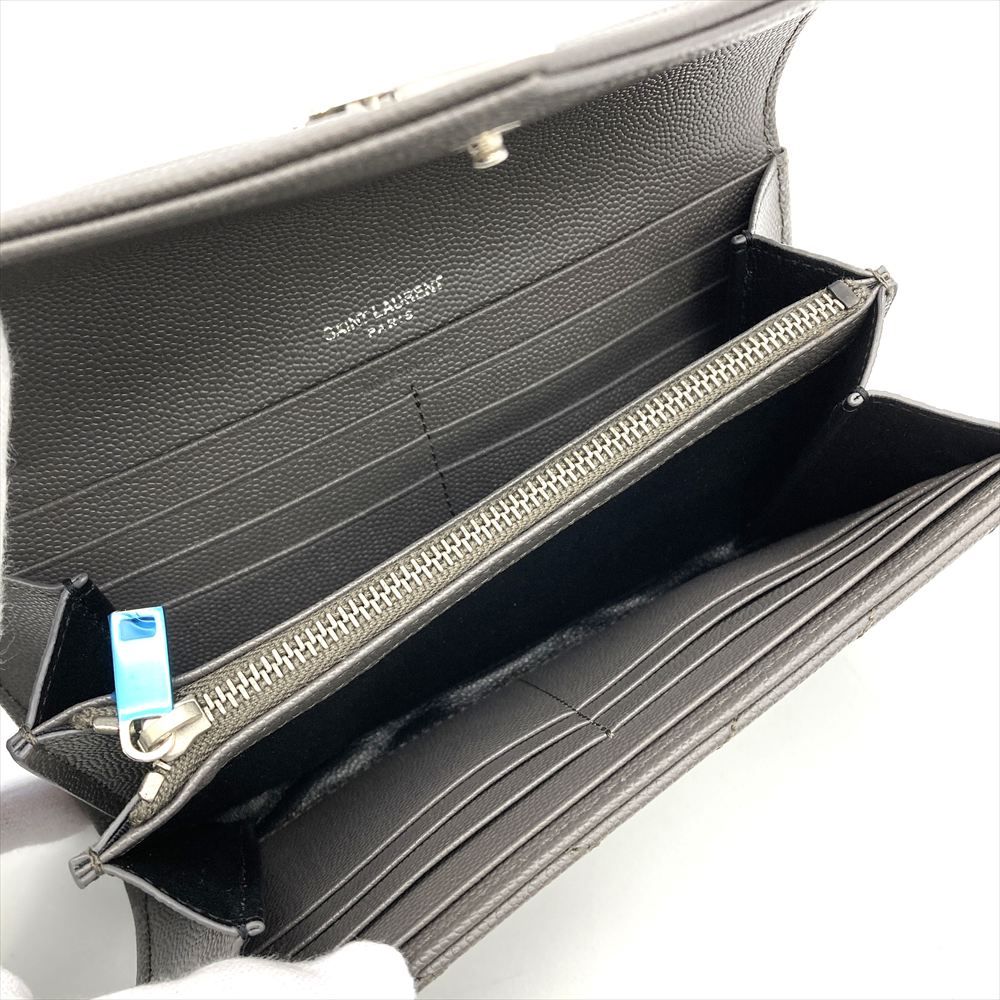 サンローラン SAINT LAURENT カサンドラ Vステッチ 長財布 レザー