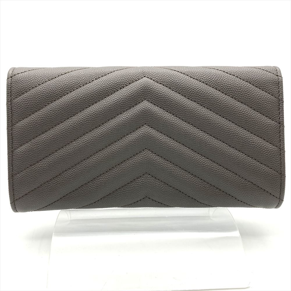 サンローラン SAINT LAURENT カサンドラ Vステッチ 長財布 レザー