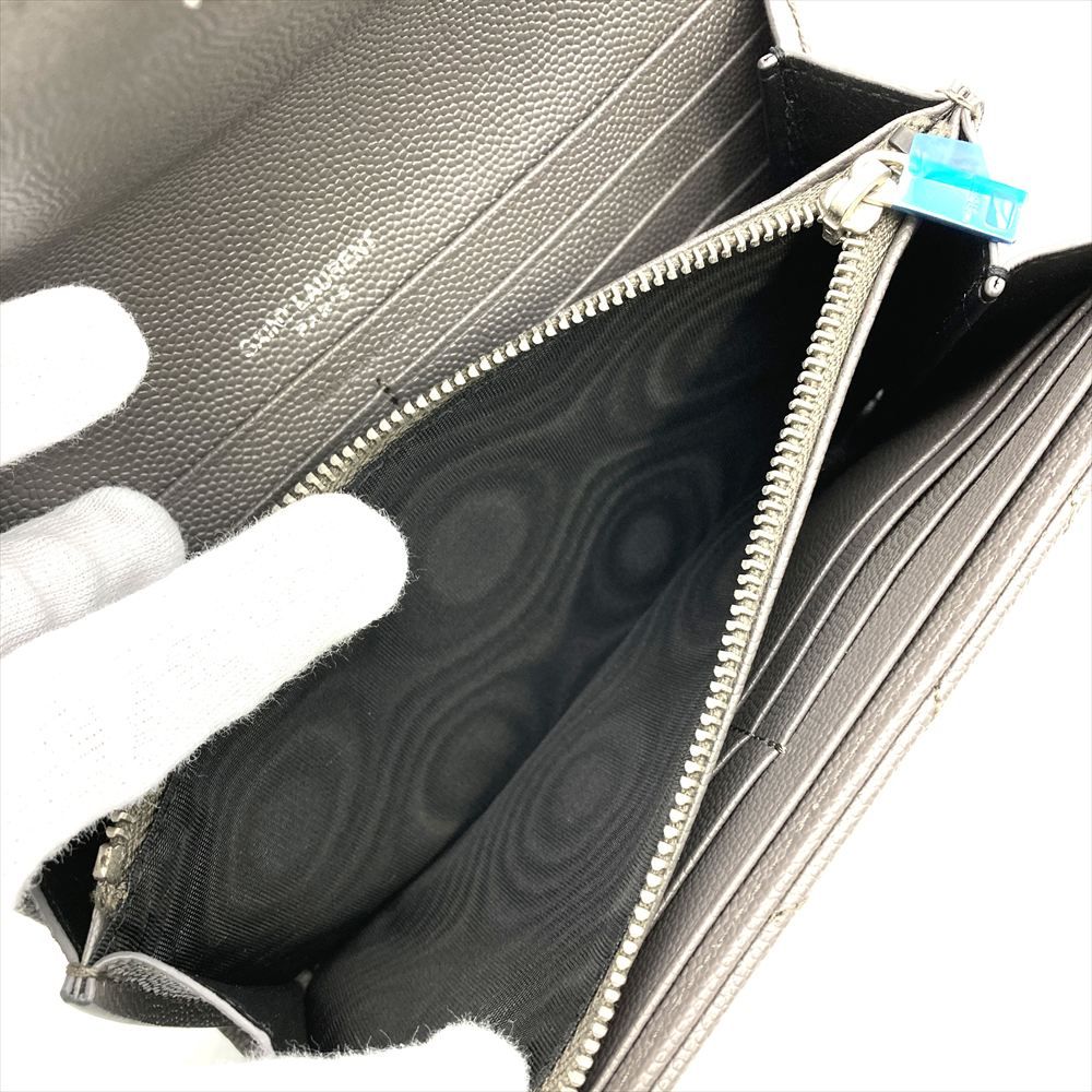 サンローラン SAINT LAURENT カサンドラ Vステッチ 長財布 レザー