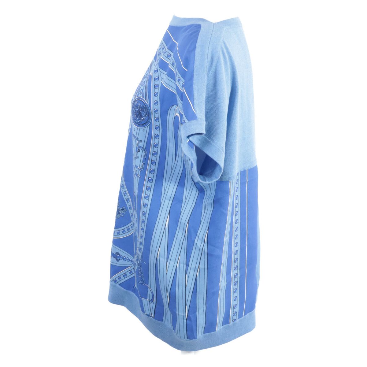 HERMES エルメス 22SS シーアイランドコットン ライン入り 半袖ニット HERMES エルメス 22SS シーアイランドコットン ライン入り 半袖ニット