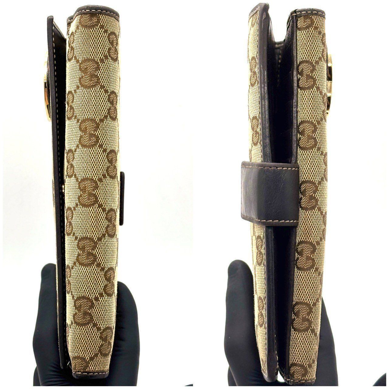 甘さ控えめハート✨ GUCCI グッチ 二つ折り財布 GGキャンバス ラブリー